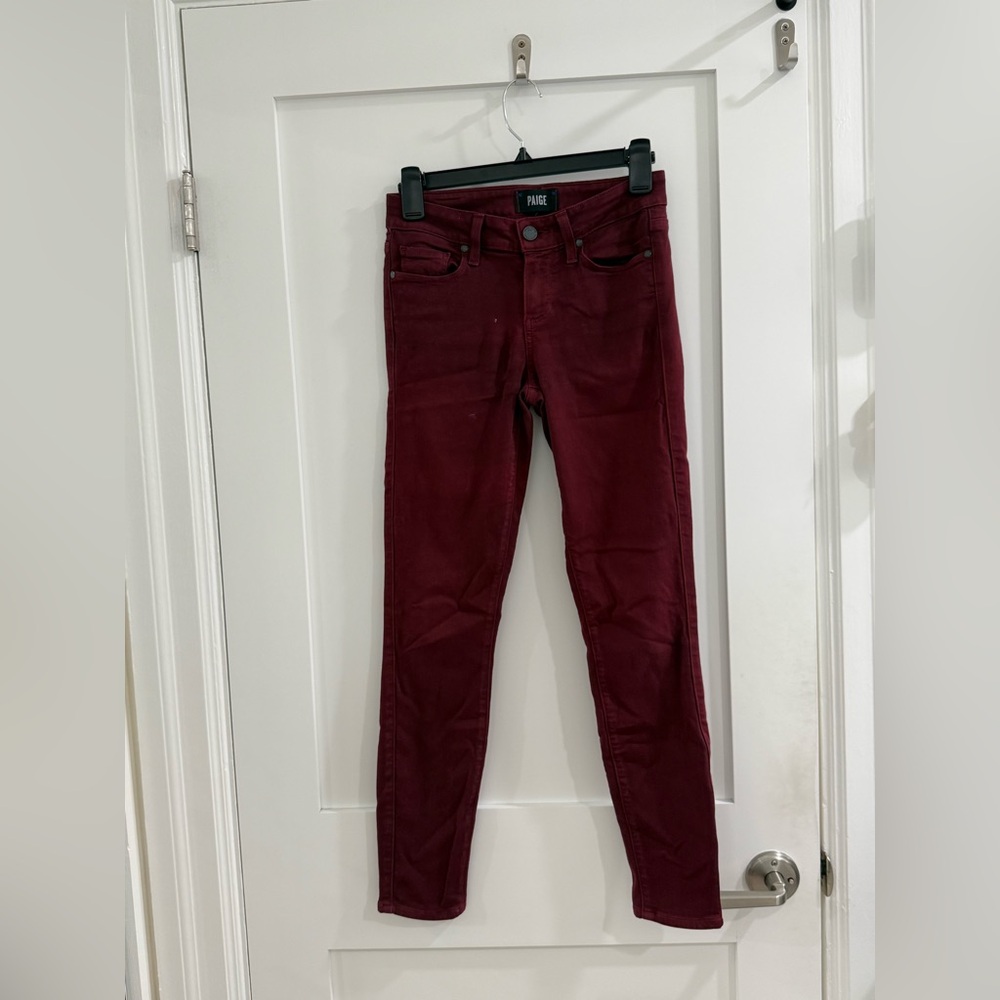 Paige vintage dark currant (wine) verdugo ankle jeans (fair condition)